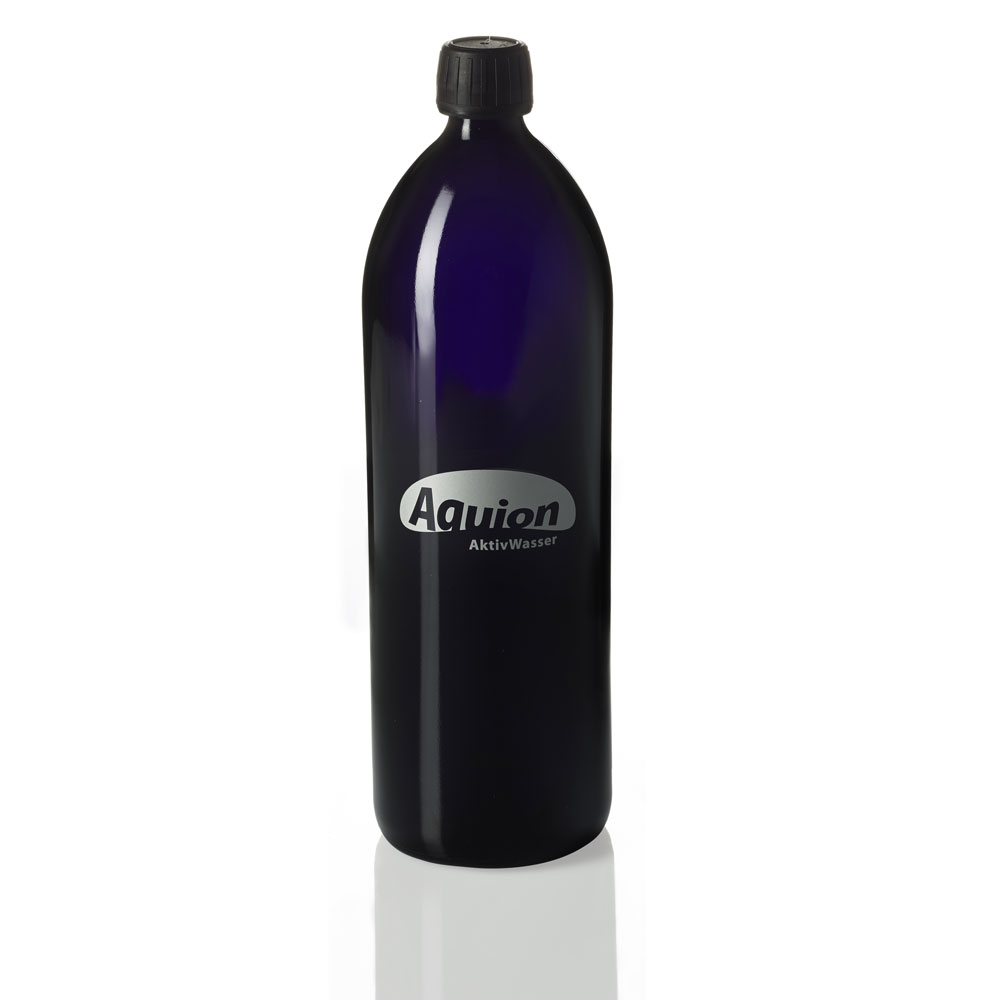 Aquion Flasche aus Violettglas